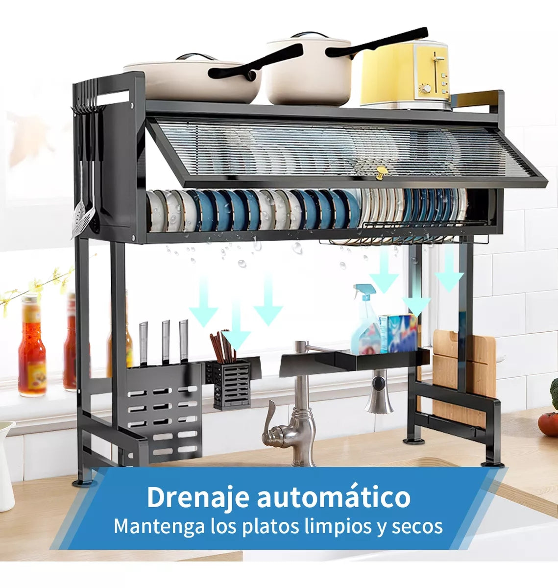 Escurridor de Platos con Almacenamiento