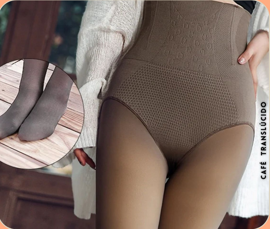 BodyWarm Medias Térmicas de 220 Gramos con Control de Abdomen y Levanta Glúteos